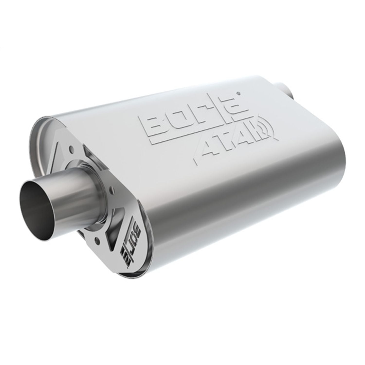 Borla 400832 CrateMuffler? Muffler Ford Small Block 289/ 302/ 351W CID V8 High Output & Big Block 390/ 427/ 428/ 460 CID V8 Moderate Output FE Series 2.5" Offset Inlet/ 2.5" Center Outlet ATAK? Exhaust Muffler