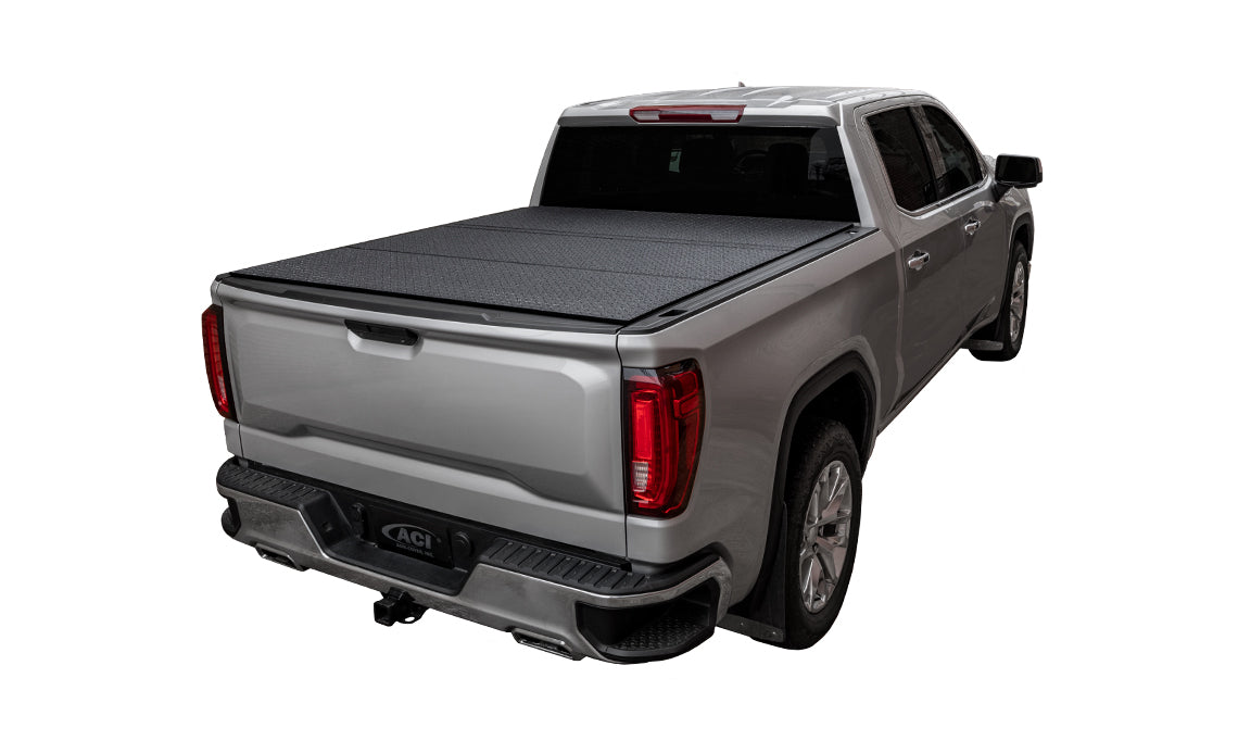 LOMAX Covers Aluminum Low Profile Hard Tri-Fold Tonneau Cover