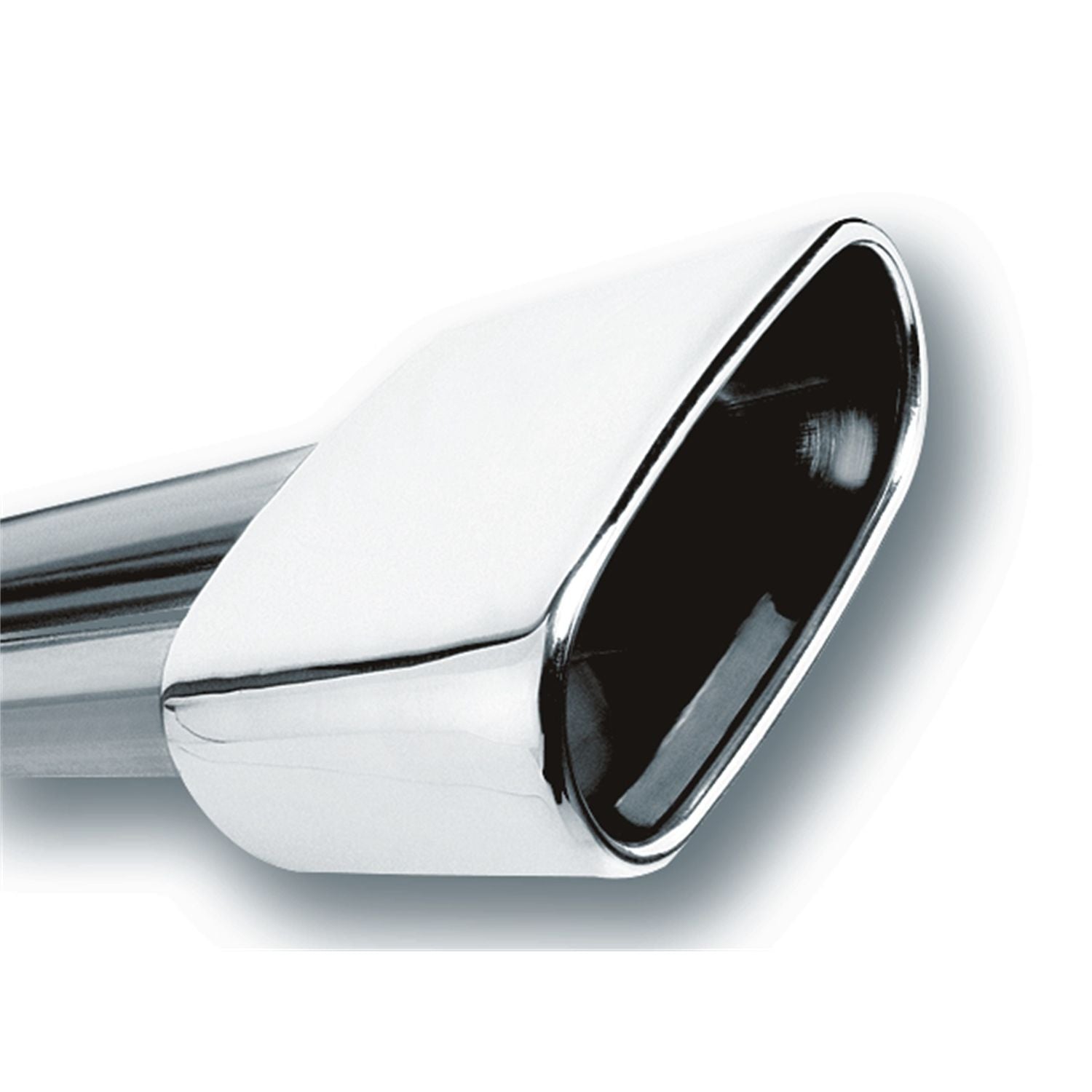 Borla 20243 Tip 1.75" Dual Inlet/ 6.69" x 3" Single Outlet Rectangle Rolled-Edge Angle-Cut Exhaust Tail Pipe Tip