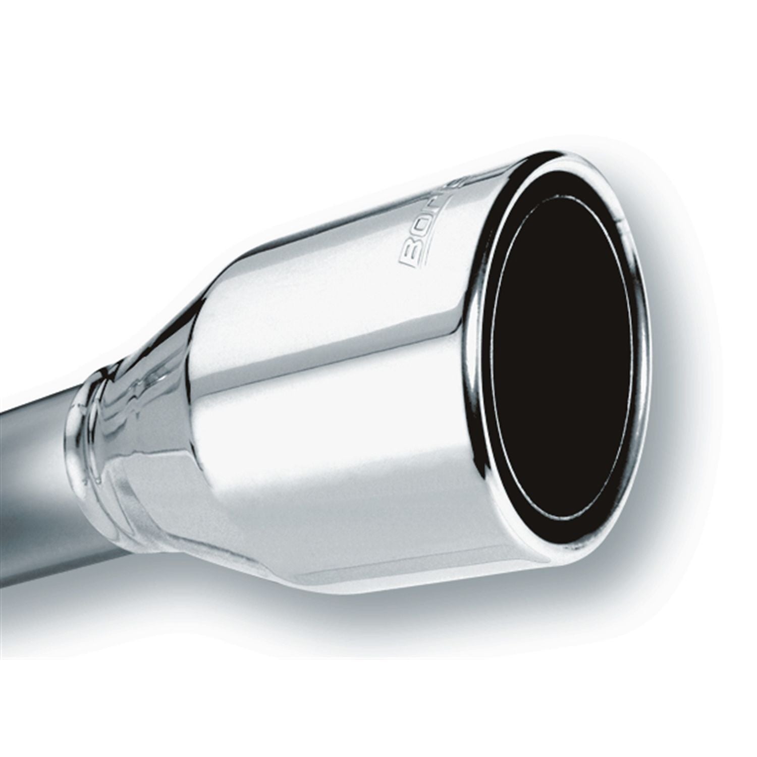 Borla 20247 Tip 2.5" Inlet/ 4.5" Outlet Single Round Rolled Angle-Cut Phantom Exhaust Tail Pipe Tip