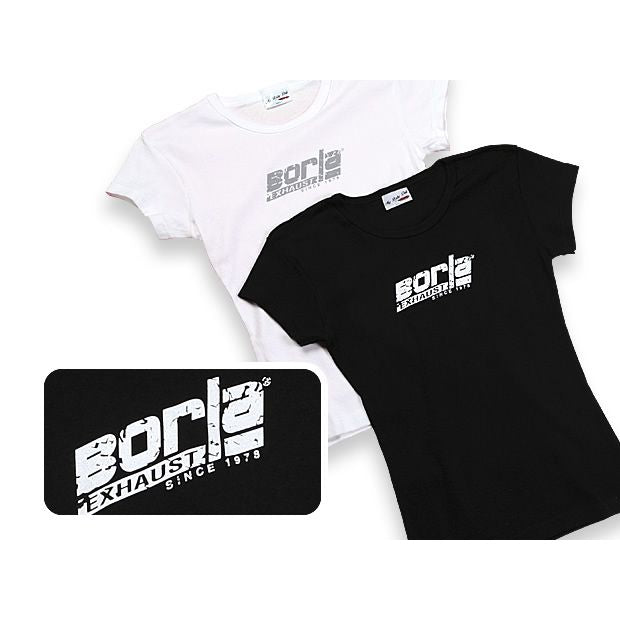 Borla 21267 Women's Distressed White Scoop Neck T-Shirt - Small T-Shirt